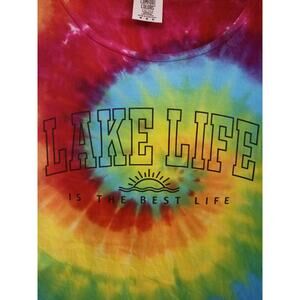 Lake Life is the Best Life Tie Dye Crewneck Tank New Unisex Size Medium